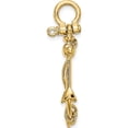 thumbnail image 2 of 10K 3-D Anchor WLong T Bar and Shackle Bail Charm Yellow Gold Material Unique Captivating Polished A thoughtful gift for anniversaries birthdays or special occasions, 2 of 4