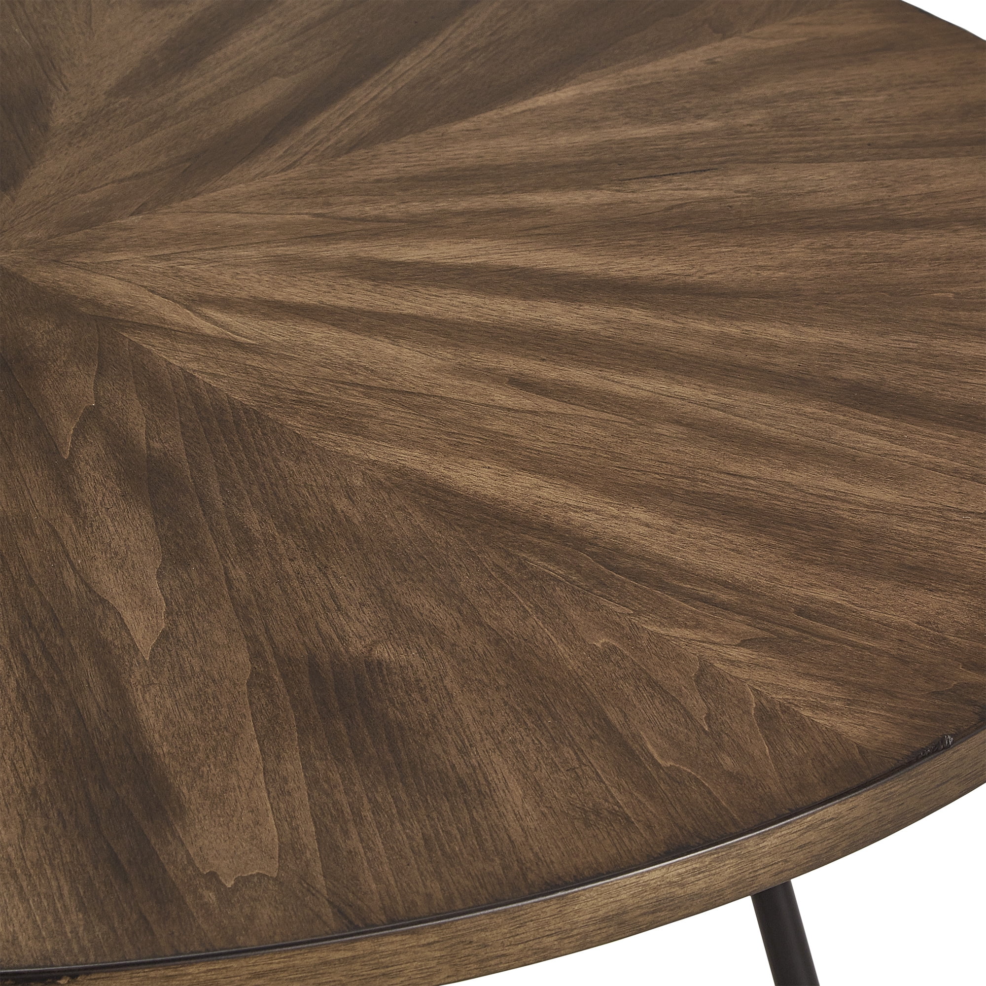 Weston Home Delong Walnut Finish 42-inch Round Dining Table With Black Iron Legs