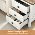 thumbnail image 3 of IDEALSOUL Nightstand, Bedside Table with Charging Station, White Farmhouse 3 Drawer Nightstand Rustic Night Stand End Tables for Bedroom Living Room, 3 of 11