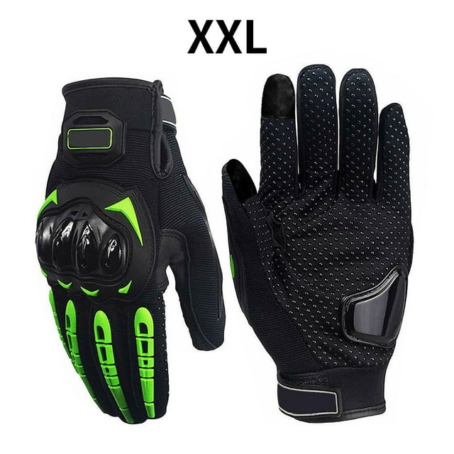 Langgg Motorcycle Gloves Men Touch Screen Breathable Motobike Riding Moto green XXL 1Set