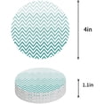 thumbnail image 1 of RYLABLUE Ensemble de 6 sous-Verres Ronds Motif Chevron Vert pour Boissons, sous-Verres en Céramique Absorbants avec Base en Liège pour Décoration de Table Basse de Cuisine Maison, 1 of 5