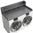 thumbnail image 5 of 2-Tier Washer Dryer Countertop, Laundry Wood Shelf Topper with Edge, Universal Fit, Suitable for Washer and Dryer Laundry Hamper Counter Storage (Grey), 5 of 8