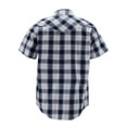 thumbnail image 2 of Men’s Western Short Sleeve Button Down Casual Plaid Pearl Snap Cowboy Shirt (#35 White/Black/Blue, 3XL), 2 of 3