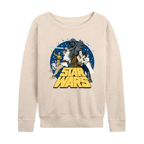 Star Wars - Luke and Friends Retro Group - Women's French Terry Pullover Sweatshirt