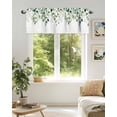 thumbnail image 5 of Valance Curtains for Windows Green Eucalyptus Leaf Kitchen Curtians Window Treatment Watercolor Plant Topper Curtain Rod Pocket Valances for Kitchen Bathroom Living Room 54x18in, 5 of 9
