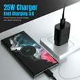thumbnail image 3 of Super Fast Charging 25W USB C Super Fast Wall Charger for Kyocera DuraXE Epic - PD Fast Charging Block & 3.3FT Cable - Black, 3 of 5