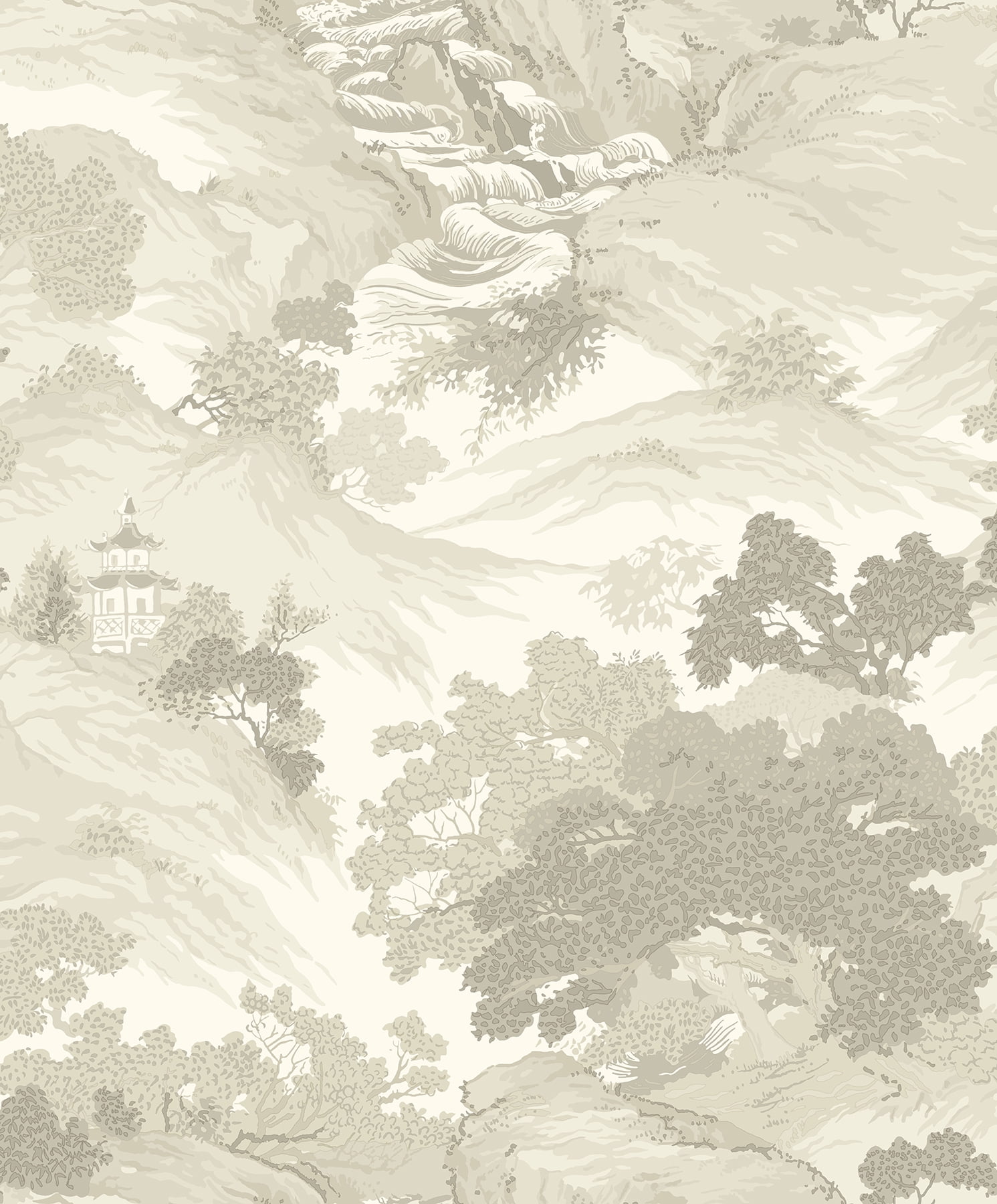 Crown Ordos Cream Eastern Toile Wallpaper