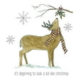 thumbnail image 2 of Finn, Livi 26x26 Gold Ornate Wood Framed with Double Matting Museum Art Print Titled - Simple Winter Pleasures Deer, 2 of 4