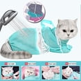 thumbnail image 3 of Cat Shower Net Bag Cat hing Bag Adjustable Cat Washing Bag Cat Restraint Bag Prevent Biting Scratching for Bathing(Green&White), 3 of 7