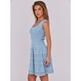 thumbnail image 3 of Vestido ANRABESS Summer Mini sin mangas de punto viscosa azul para mujer, 3 of 7