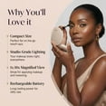 thumbnail image 5 of Fancii Mini Taylor Compact Makeup Mirror with Light, Rechargeable, 10x/1x Magnifying, 3 Color Modes, 4” Wide (Desert Sands), 5 of 8