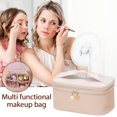 thumbnail image 1 of Bolsa de almacenamiento de cosméticos de doble capa bolsa organizadora de cosméticos de gran capacidad nudo de lazo ligero de mano para viaje portátil femenino, 1 of 7