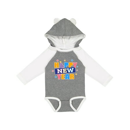 

Inktastic Happy New Year Colorful with Stars Gift Baby Boy or Baby Girl Long Sleeve Bodysuit