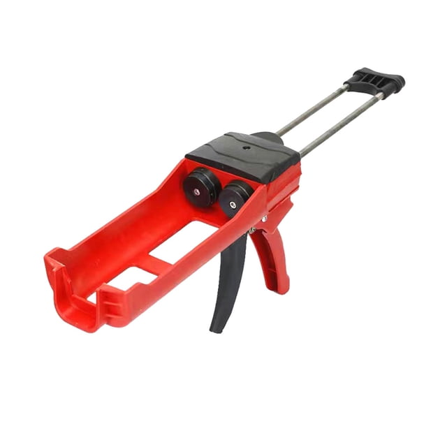 Herramienta de construcción de sellador de costuras, tubo doble, práctica herramienta de calafateo de alto empuje Rojo