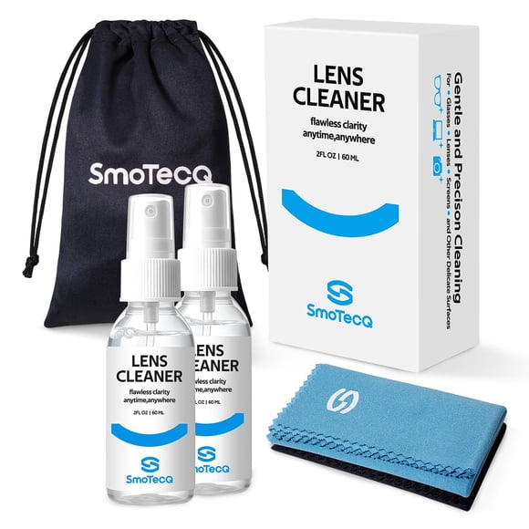 Kit limpiador de gafas SmotecQ sin alcohol con 2 botellas de aerosol de 60 ml
