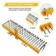 thumbnail image 3 of Garvee 60" Pine Straw Needle Rake, 26 Coil Spring Tines, Durable Powder Coated Steel Tow Behind Landscape Rake with 3 Point Hitch Receiver Attachment Fit for Cat0, Cat1,Cat3 Tractors, Yellow, 3 of 7