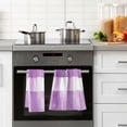 thumbnail image 4 of Yayeee 100% Cotton Hand Towels for Bathroom 16" x 28" Soft Absorbent Kitchen Towel, Purple and White Pattern, 4 of 7