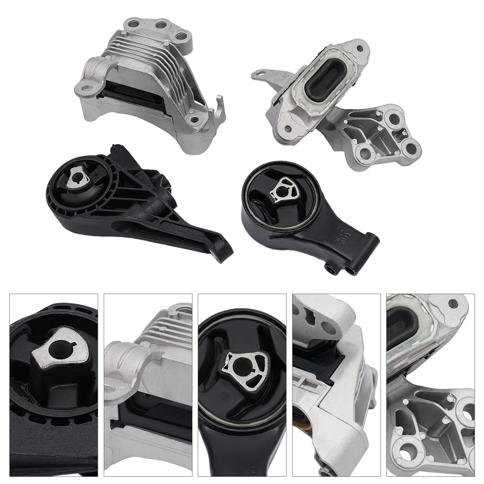 Replacement Engine Motor Mount Kit for 2011-2015 Chevrolet Cruze & 2016 Buick Cascada – 4-Piece Set,&nbsp; Iron & Rubber