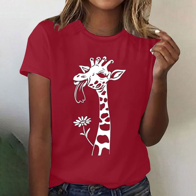 Nuoqisi T-Shirts pour Femmes Grande Taille à Manches Courtes, Col Rond, T-Shirt Graphique Décontracté