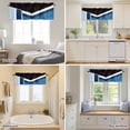 thumbnail image 5 of Modern Geometric Triangle Stripes Valances for Windows,Kitchen Valance Rod Pocket Short Curtain, Black Blue White Color Block Valance Curtain Window Valances for Bedroom Bathroom Living Room 54x18in, 5 of 9