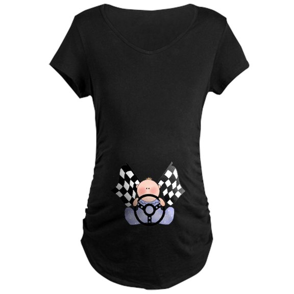 CafePress - Lil Race Winner Baby Boy Maternity Dark T Shirt - Maternity Dark T-Shirt