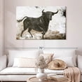 thumbnail image 2 of Elephant Stock Black Bull Wall Art - Horizontal Canvas Wall Art - Living Room Wall Decor - Animal Canvas - Brown And Gray Decor By Design Fabrikken - 48" x 32", 2 of 8