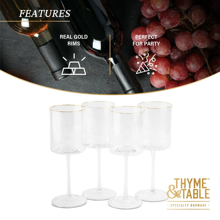Thyme & Table Wine Glasses, 15 oz, 4 Piece Set 