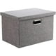 thumbnail image 1 of Storage Boxes with Lids, Storage Baskets for Shelves Toy Box Collapsible Fabric Bins Home & Office Decorative Storage Box Grey Small, 1 of 4