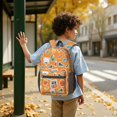 thumbnail image 6 of Basketball and Drink Orange Pattern 17" School Backpacks for Teens,Waterproof Oxford Fabric,S-Shape Padded Straps for School,Travel,Hiking,Camping, 6 of 6