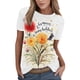 thumbnail image 1 of Gibobby Camisa&nbsp;Vaquera Camiseta con estampado de y flores de manga corta con cuello redondo y moda informal de verano para mujer（Rojo， XL), 1 of 4
