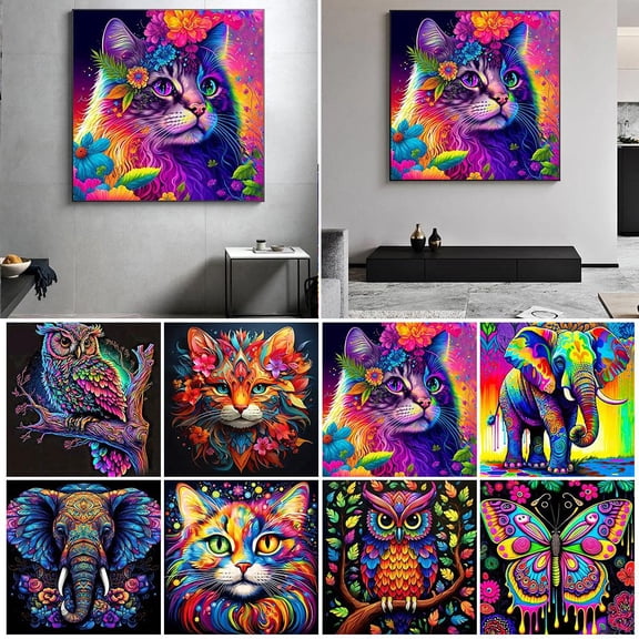 Up to 60% off! PawCasa Diamonds Paintings Kit 5D Color Animal DIY Diamonds Art Kit for Beginners Round