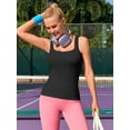 thumbnail image 6 of ANFERRY Workout Ribbed Tank Tops for Women Square Neck Seamless Camisoles with Built in Bra Athletic Yoga Top, 6 of 7