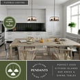 thumbnail image 2 of Acadia 3L Bronze Rustic Pendant Light White Linen Bear Deer Tree, 2 of 11
