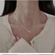 thumbnail image 3 of Silver Simple Geometric Necklace Women's V-Shaped Clavicle Chain Necklace Exquisite Light Luxury Niche Design High Quality For Women And Girls, 3 of 5