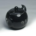 thumbnail image 3 of Porcelain Teapot, 10oz Tea Pot Painting Tea Zen In Tea Chinese Character Ceramic Kettle Black, 3 of 9