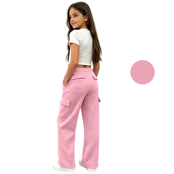 Liyamei Girls Soft Colorful Jogger Pants with Breathable Elastic Waist for School Size 5-14 Years
