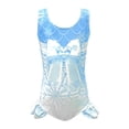 thumbnail image 3 of Shadoumai Girls Swimsuit One Piece Size 6 Front Criss Cross Tankini with Shorts Lightweight Color Block Beach Skirt Cute Ruched Bathing Suit Ruched Adjustable Strap Summer Girl's Swimwear, 3 of 7