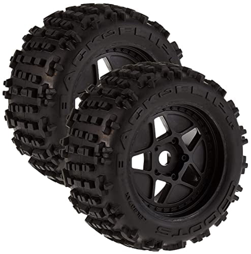 ARRMA 1/10 dBoots Backflip LP Front/Rear 3.8 Pre-Mounted Tires, 17mm Hex, Black (2): 4S, ARAC9468
