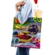 thumbnail image 4 of Wacky Races Bolso de tela con estampado de lienzo para mujer, bolsa de compras reutilizable y estética, con cremallera interior, regalo para mujer,40*40cm., 4 of 6