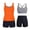 Orange, variant on qafoshin Womens Tankini Sets Striped Printed Three Piece of Swimsuits Trunk Summer Beach Vacation Bathing Suits