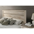thumbnail image 3 of Modern Bedroom Furnishings - Queen Size Bed & Nightstands, White Wash, Walnut Brown Trim, Spacious Storage 2 Wash Rustic Finish, Paneled Headboard With Antique Metal Handles, Drawers, Low-profile, 3 of 3