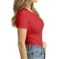 thumbnail image 4 of Women's Basic Solid Active Soft Short Sleeve Crew Neck Top T-Shirts, 4 of 6