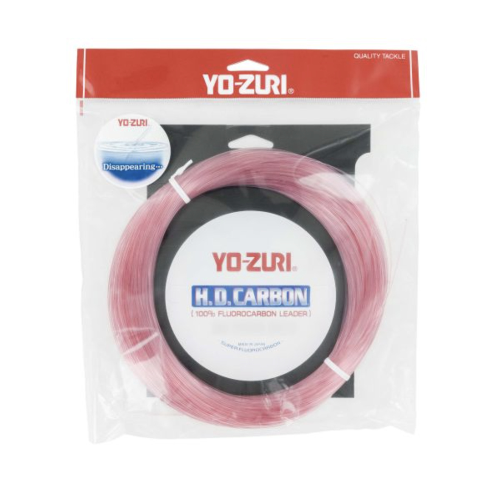 Yo-Zuri HD Carbon 100% Fluorocarbon Leader, 100lb, 100yd, Disappearing Pink