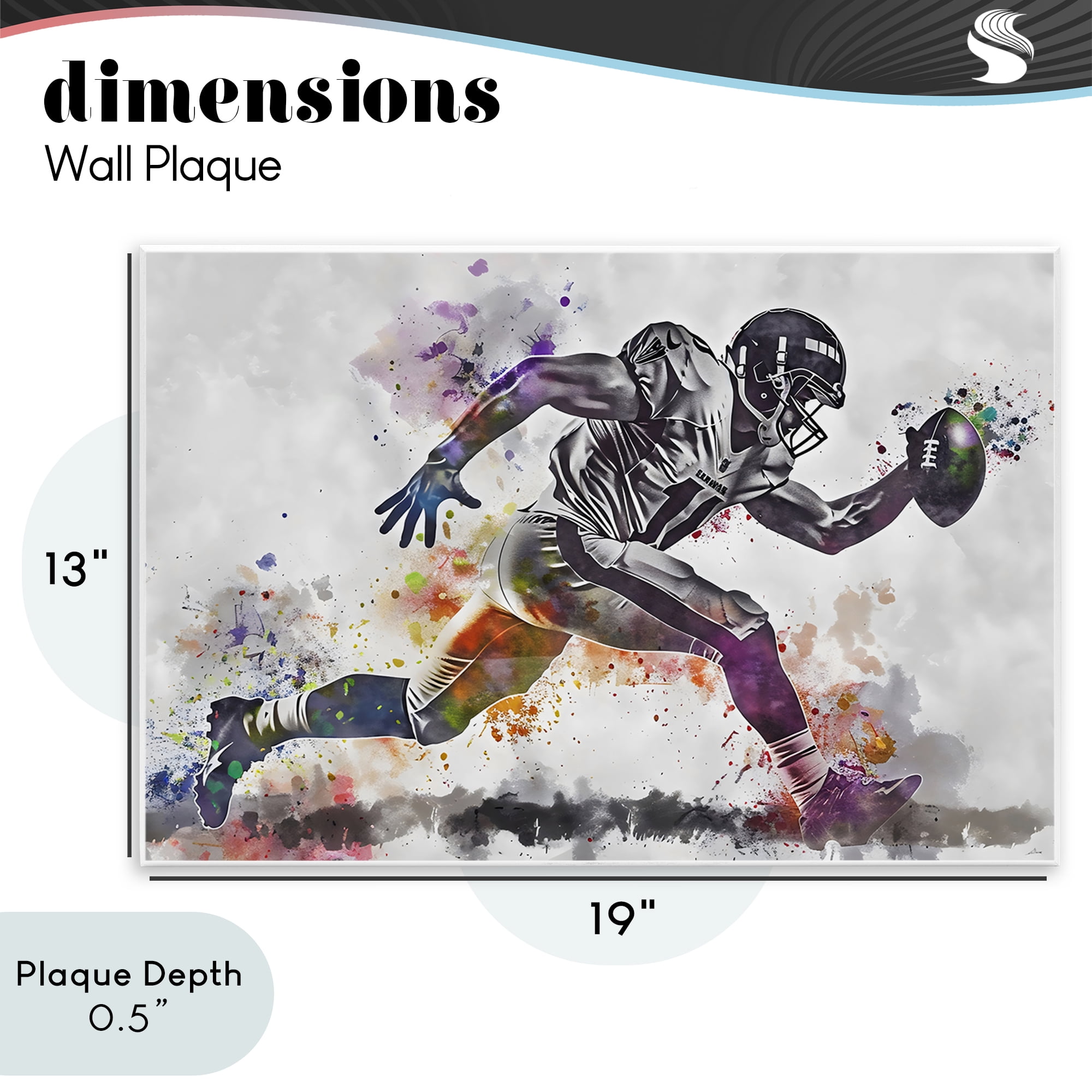 Stupell Industries Endurance Football Sprint Wall Plaque Art, design by Creative Studio