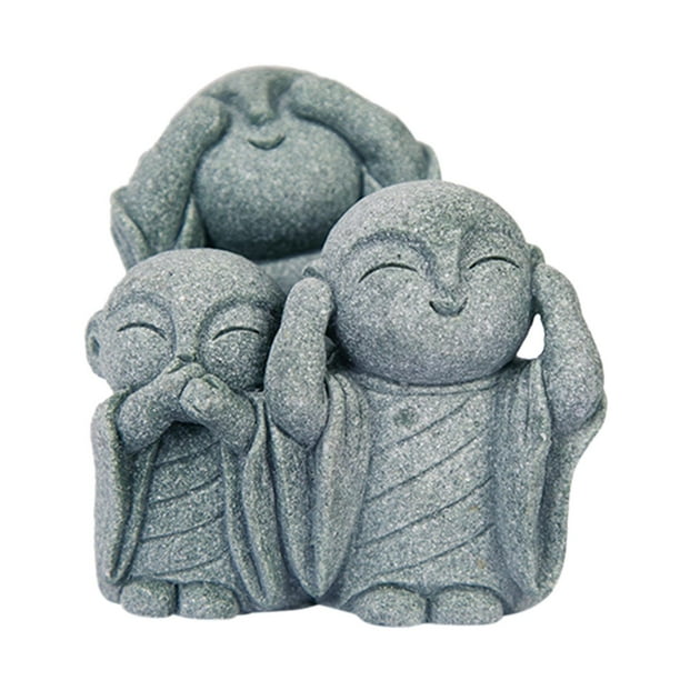 Decoración de acuario de Buda, estatua de Buda pequeña, muñecas decorativas de escritorio hechas a mano Estilo B