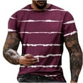 thumbnail image 2 of Njoeus White Blouse Men's Tee-Shirts Men's Big & Tall T-Shirt Short Sleeve Gym Workout Tees Summer Tops for Men Striped Casual Blouse Shirts M-5Xl Graphic Tees, 2 of 5