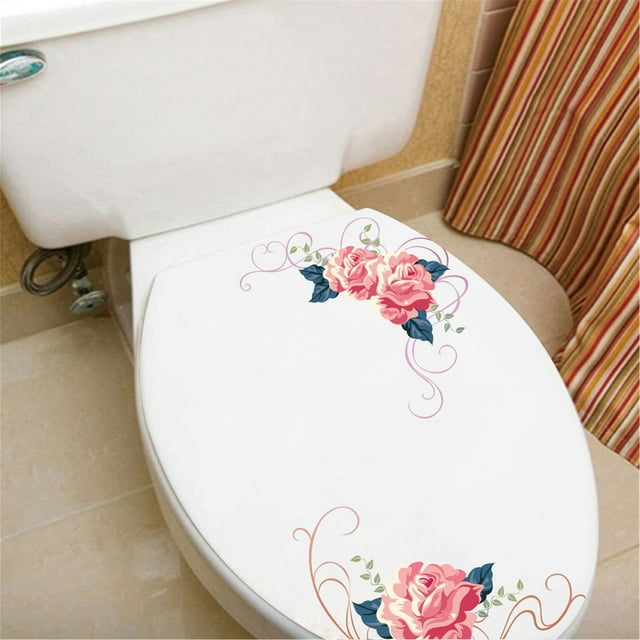 Dvkptbk Wall Sticker Ink Flower Rattan Toilet Refrigerator Cabinet Sticker Wall Bedroom Wall Stickers Home Decor
