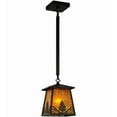 thumbnail image 6 of Meyda 141865 7 in. Square Mountain Pine Mini Pendant, Black & Amber Mica, 6 of 7