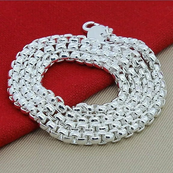 GKNET Classic Sophistication 925 Sterling Silver 5mm Round Box Chain Necklace Jewelry