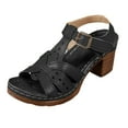 thumbnail image 5 of Womens Platform Dress Sandals Trendy Leather High Heel Ankle Strap Open Toe Ladies Dressy Sandals, 5 of 8